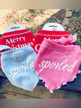 4 Small Dog Bandanas for Small Breeds. High Quality Cute Christmas Neckwear NWT